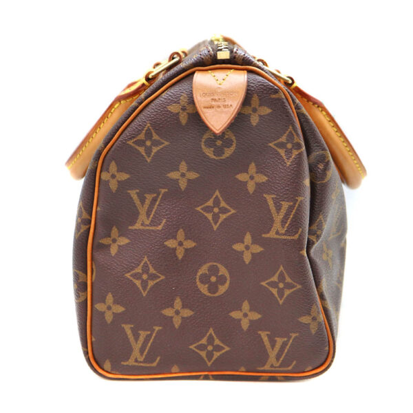 8663 4 Louis Vuitton Speedy 25 Handbag Monogram Canvas Brown