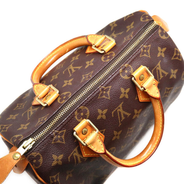 8663 7 Louis Vuitton Speedy 25 Handbag Monogram Canvas Brown