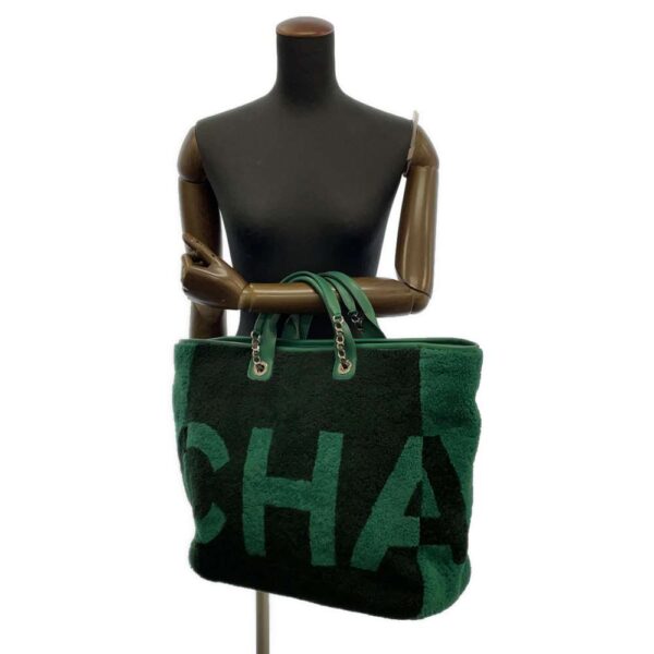 8976994 05 Chanel Deauville Line Mouton 2way Shoulder Bag Green