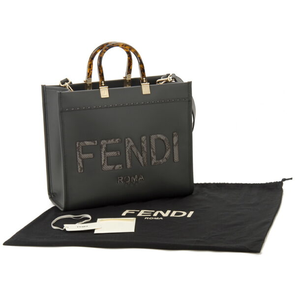 8bh386 ahn5 f1dmk 3 Fendi Sunshine Medium Tote Bag Gray