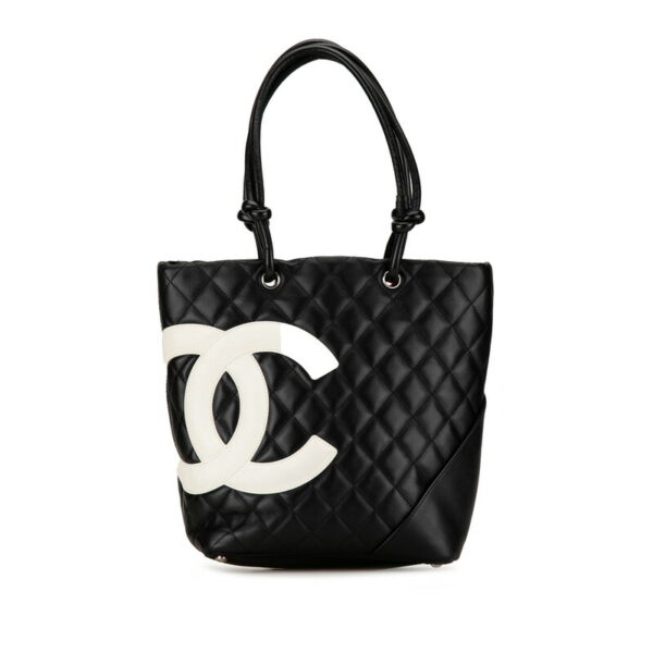 8yrbc3l2ly9dxhzr 1 Chanel Matelasse coco Mark Cambon Tote Bag Lambskin Black