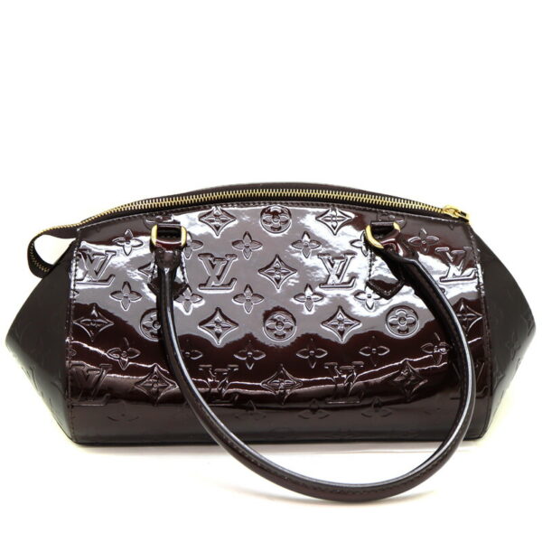 915 2 Louis Vuitton Sherwood PM Monogram Vernis Handbag Amarant Brown