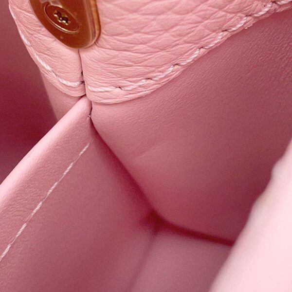 9154315 09 Louis Vuitton Capucines Mini Taurillon Leather Water Snake Handbag Pink