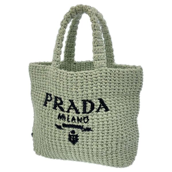 9164093 01 Prada Crochet Raffia Tote Bag