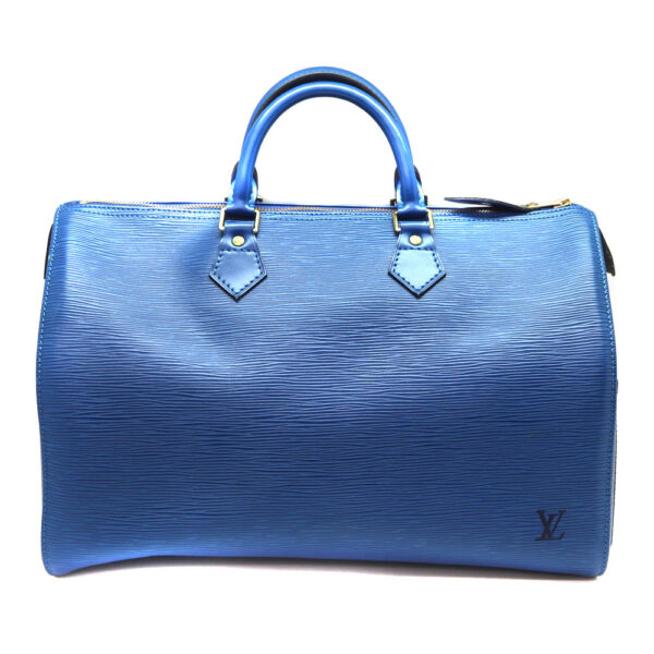 917 2 Louis Vuitton Speedy 35 Handbag Monogram Canvas Blue