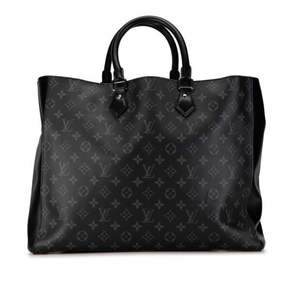 91xkc52tznft32df 3 Louis Vuitton Monogram Eclipse Grand Sac Tote Bag Black