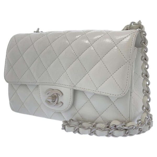 9213562 01 Chanel Coco Mark Calfskin Mini Flap Bag White