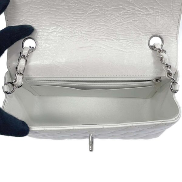 9213562 06 Chanel Coco Mark Calfskin Mini Flap Bag White