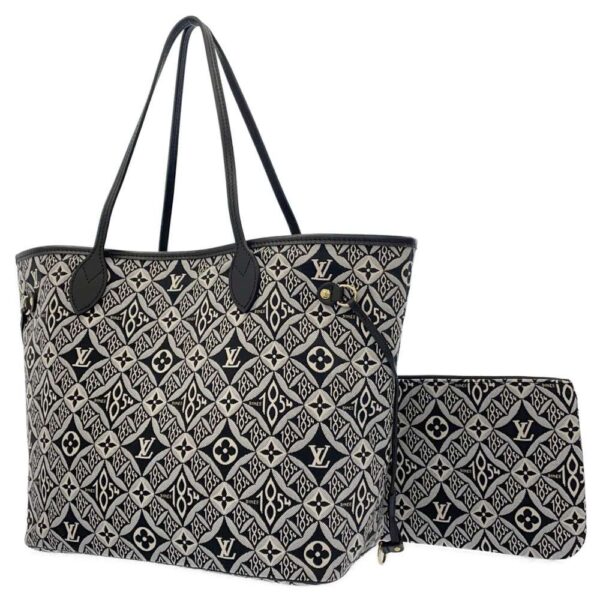 9254299 01 Louis Vuitton Since 1854 Neverfull MM Jacquard Tote Bag Black