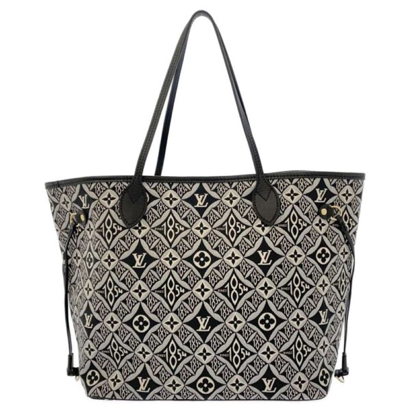 9254299 03 Louis Vuitton Since 1854 Neverfull MM Jacquard Tote Bag Black