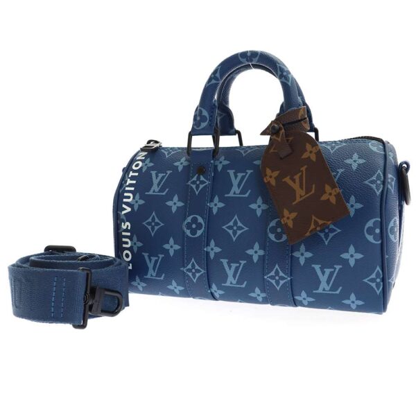 9286054 01 Louis Vuitton Keepall Bandouliere 25 Handbag Blue