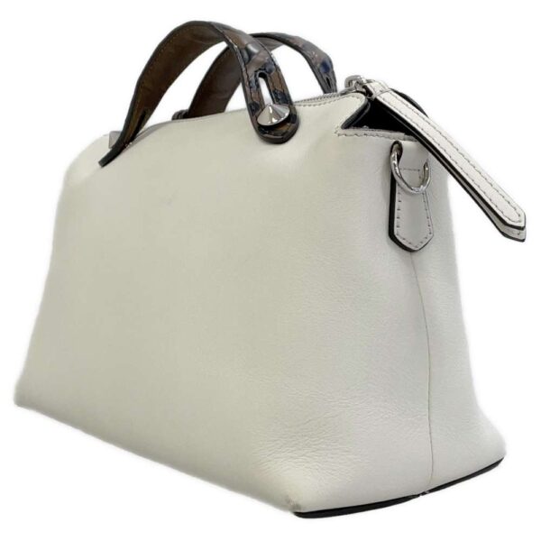 9304697 02 Fendi Visible Medium Leather 2WAY Shoulder Bag White