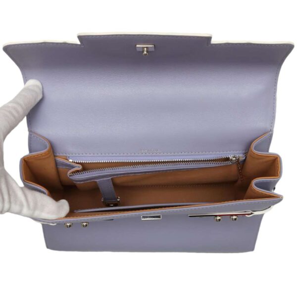 9319073 07 Delvaux Tempete MM Leather Handbag Purple