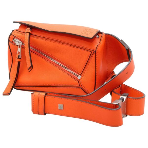 9319189 01 Loewe Puzzle Leather Body Bag Orange