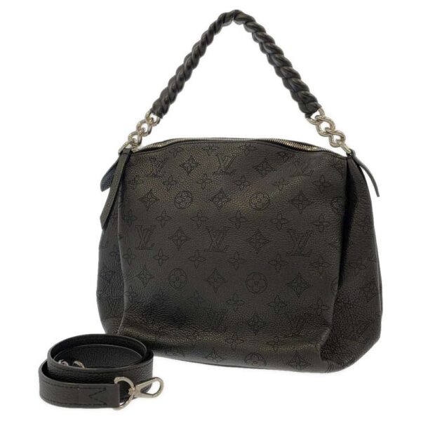 9319394 01 Louis Vuitton Babylon Chain Monogram Mahina Handbag Black