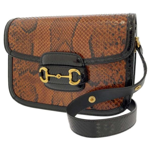 9319981 01 Gucci 1955 Horsebit Python Shoulder Bag