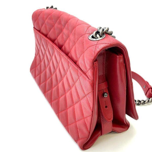 9343726 09 Chanel Big Matelasse 31 RUE CAMBON Calf Bag Red