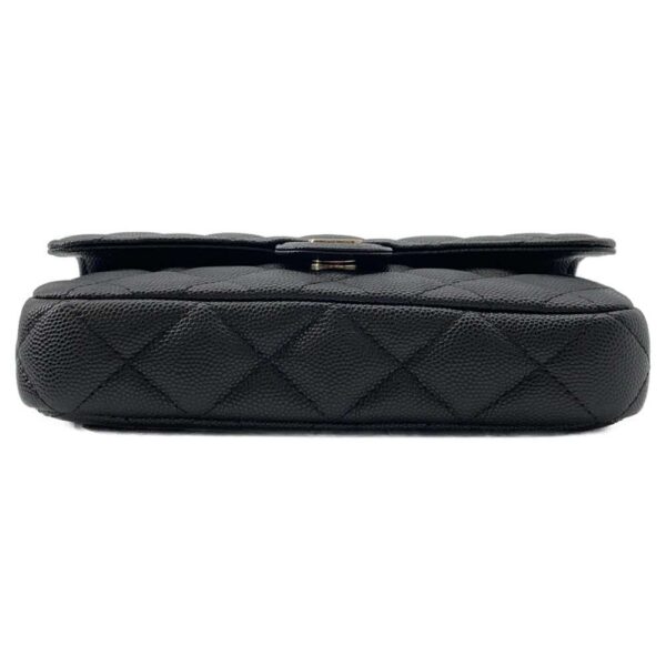 9359239 04 Chanel Matelasse Flap Phone Case Coco Mark Caviar Bag Black