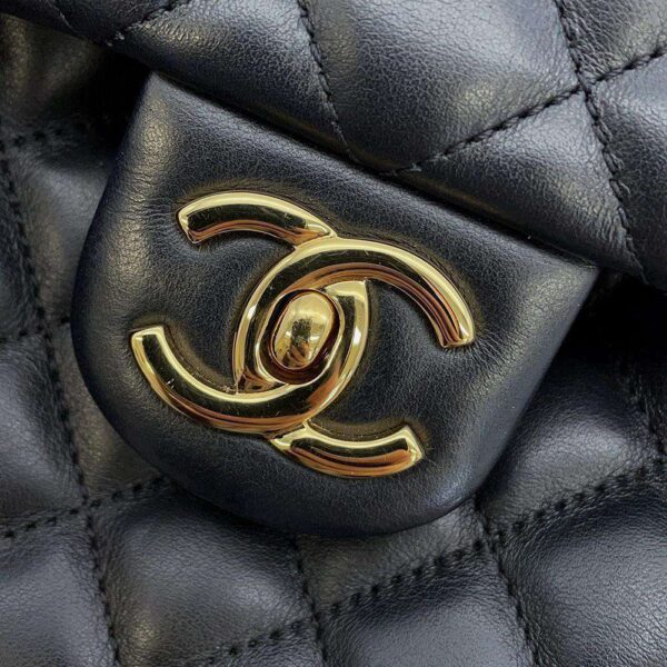 9363106 13 Chanel Matelasse Coco Mark Lambskin Backpack Bag Black