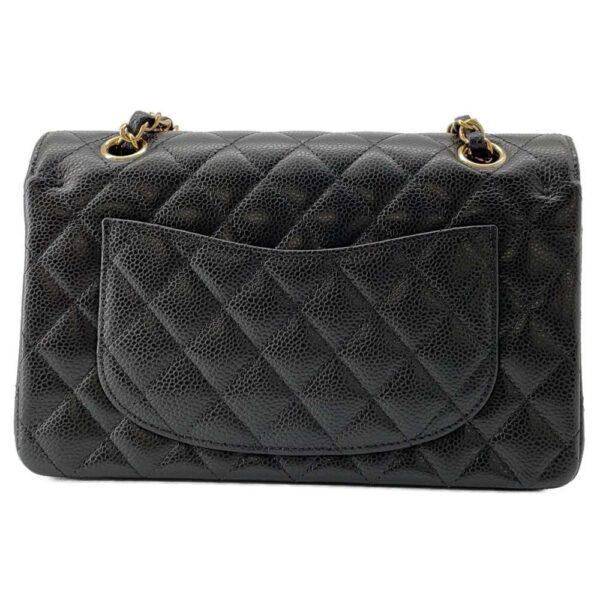 9369122 03 Chanel Matelasse 23 Coco Mark Double Chain Caviar Bag Black