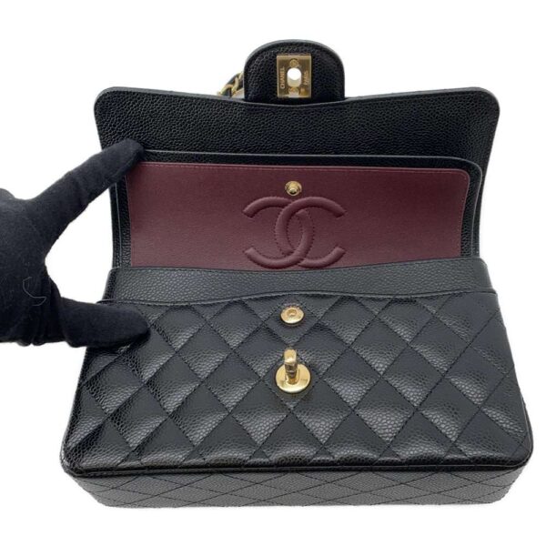 9369122 07 Chanel Matelasse 23 Coco Mark Double Chain Caviar Bag Black