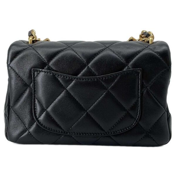 9376526 03 Chanel Matelasse Coco Mark Lambskin Handbag Black