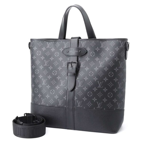 9397606 01 Louis Vuitton Saumur Monogram Eclipse Tote Bag Black