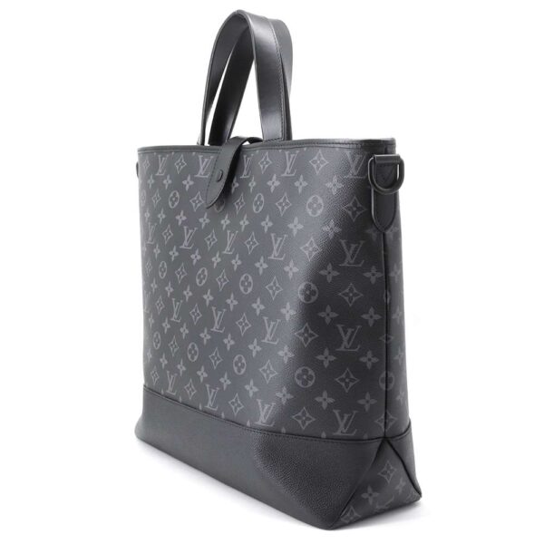 9397606 02 Louis Vuitton Saumur Monogram Eclipse Tote Bag Black