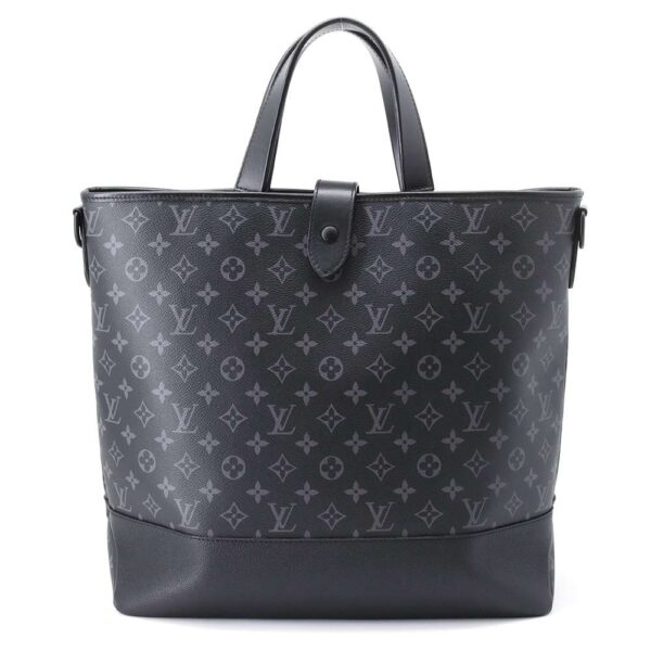 9397606 03 Louis Vuitton Saumur Monogram Eclipse Tote Bag Black