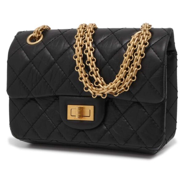 9398535 01 Chanel Matelasse 255 Mini Aged Calf Bag Black