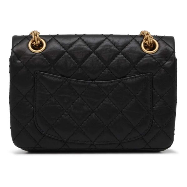 9398535 03 Chanel Matelasse 255 Mini Aged Calf Bag Black