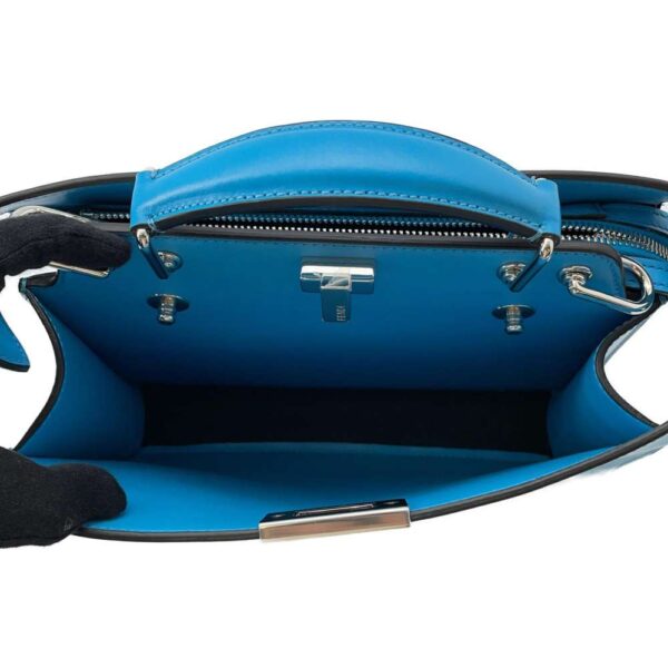 9398894 07 Fendi Peekaboo Isee You Leather 2WAY Bag Blue