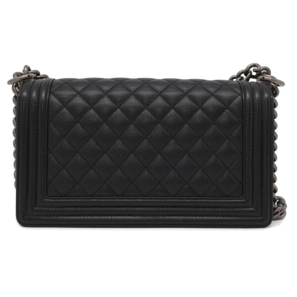 9403642 03 Chanel Boy Chanel Matelasse Caviar Coco Mark Bag Black