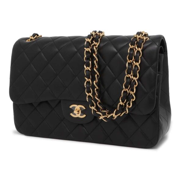 9405141 01 Chanel Matelasse 30 Coco Mark Lambskin Shoulder Bag Black