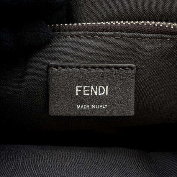 9427983 17 Fendi Visible Medium Leather Mini 2WAY Shoulder Bag Black