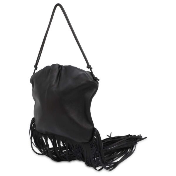 9428973 02 Bottega Veneta The Fringe Leather Shoulder Bag Black