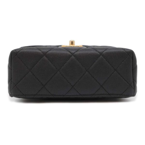 9438989 03 Chanel Small Vanity Matelasse Coco Mark Caviar Bag Black