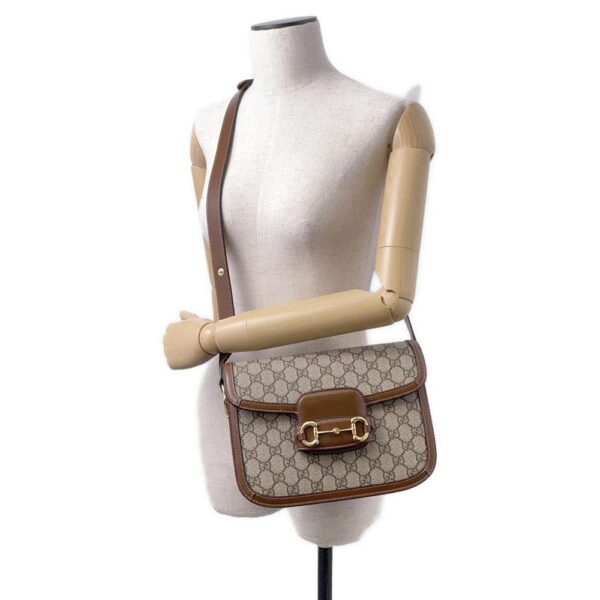 9444980 05 Gucci 1955 Horsebit GG Supreme Shoulder Bag Brown