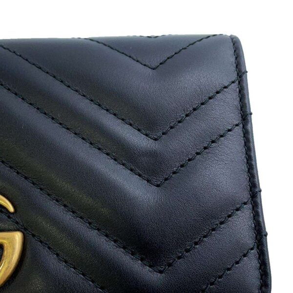 9445390 11 Gucci GG Marmont Quilted Mini Chain Shoulder Bag Black