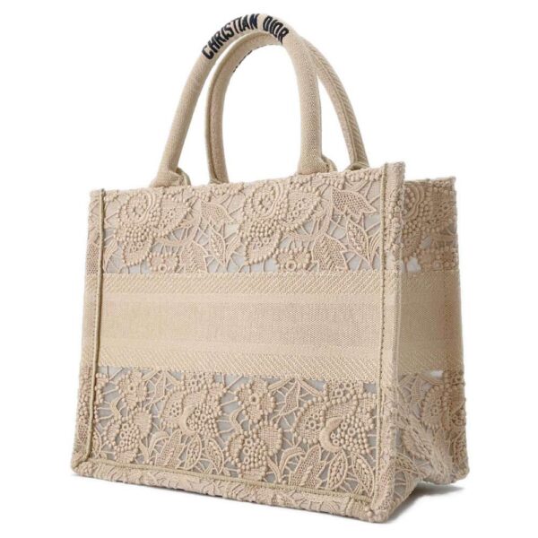 9456044 02 Christian Dior Book Tote Lace Canvas Small Handbag