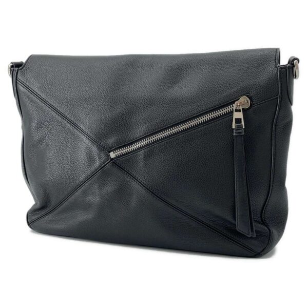 9463363 02 Loewe Puzzle Messenger Anagram Leather Shoulder Bag Black