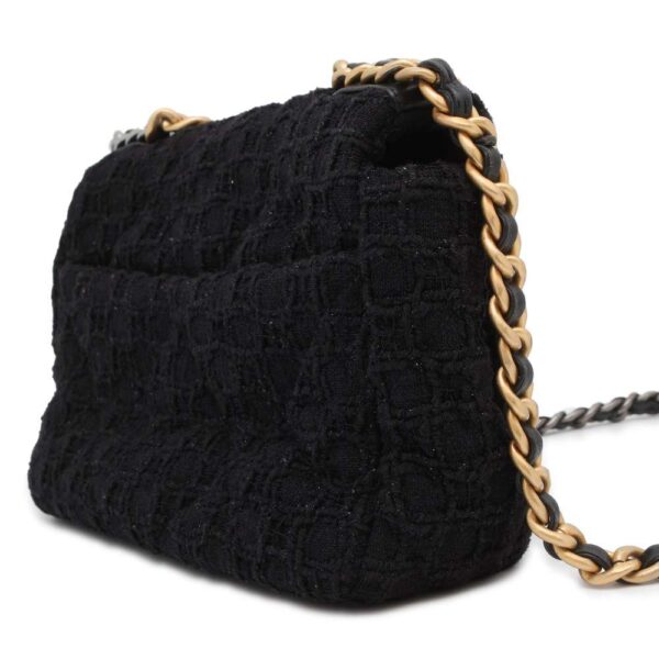 9464117 02 Chanel 19 Flap Tweed Bag Black