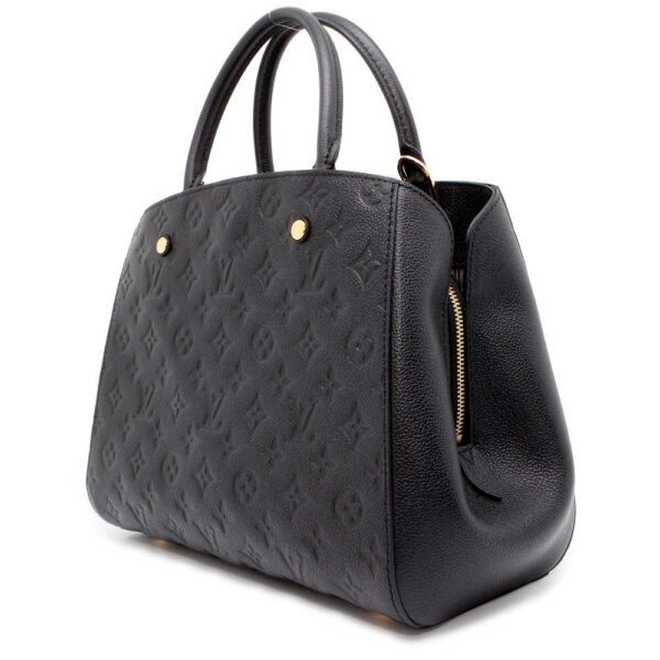 9465152 02 Louis Vuitton Montaigne MM Monogram Empreinte Handbag Black