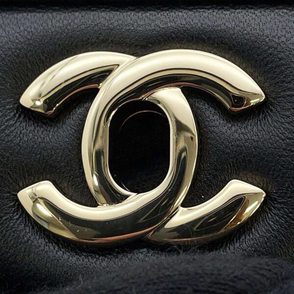 9481978 07 Chanel Coco Mark Lambskin Mini Flap Shoulder Bag Black