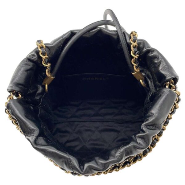 9499164 06 Chanel 22 Matelasse Shiny Calf 2way Shoulder Bag Black