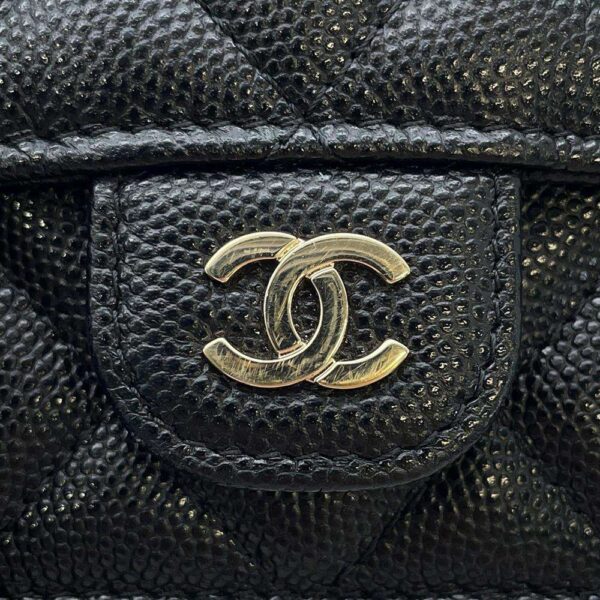 9506923 09 Chanel Cocomark Matelasse Caviar Pochette Black