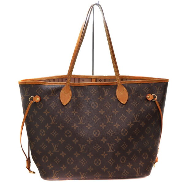 9513 17 Louis Vuitton Neverfull MM Monogram Canvas Tote Bag Brown