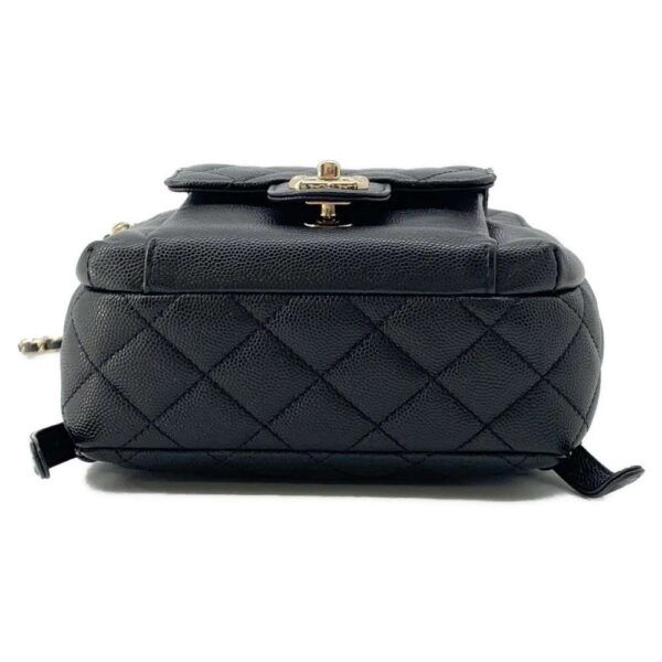 9516588 03 Chanel Mini Matelasse Coco Mark Caviar Backpack Bag Black