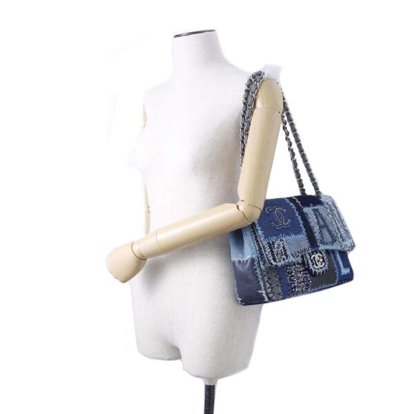 9528109 04 Chanel Patchwork Coco Mark Denim Shoulder Bag