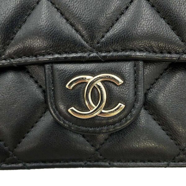 9531079 14 Chanel Flap Phone Case Matelasse Coco Mark Lambskin Shoulder Bag Black